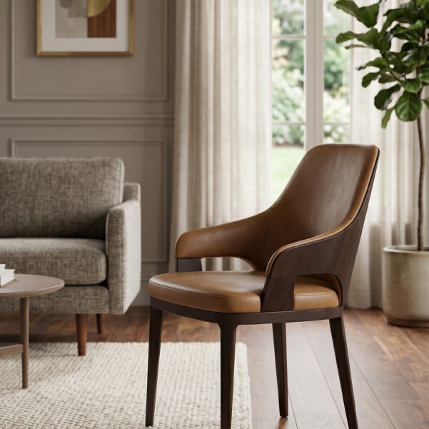 Margot Armchair – Premium Architectural Leather Dining & Accent Chair