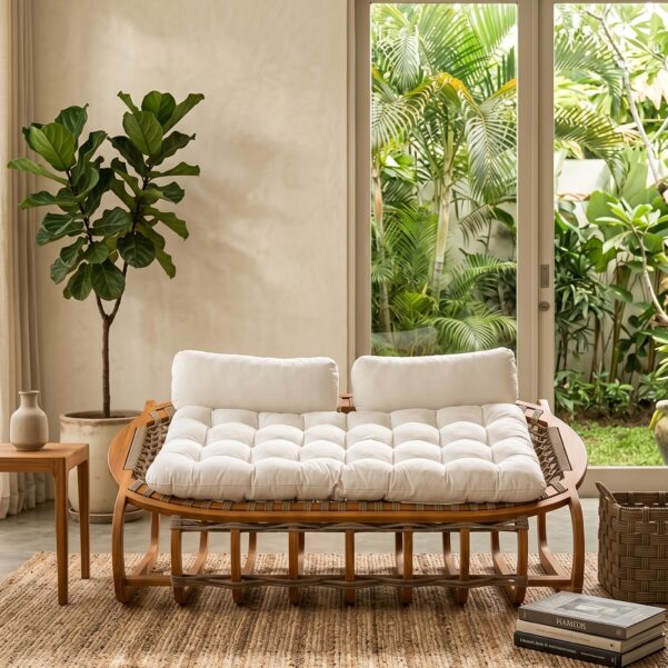 Tali Yogi Sofa – Premium Architectural Teak & Woven Rope Luxury Sofa