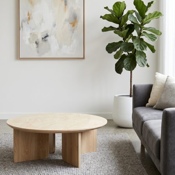Beverly Coffee Table – Premium Architectural White Oak & Sintered Stone Minimalist Table