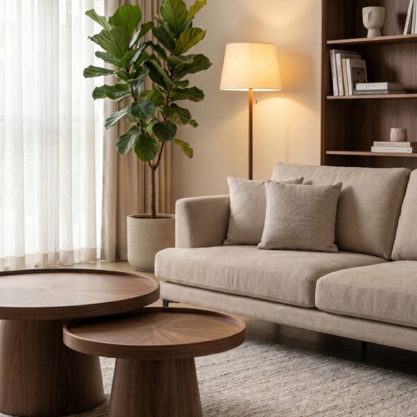 Yvette Coffee Table – Premium Architectural Solid Wood Nesting Table Set